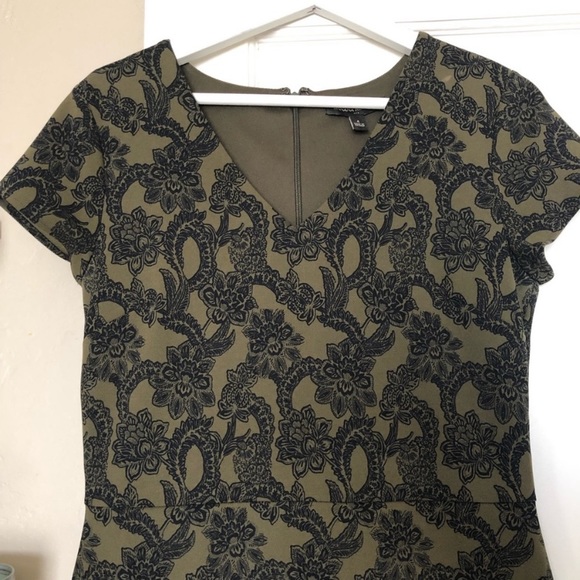Banana Republic NWT 6P Olive Floral Dress - Picture 5 of 11